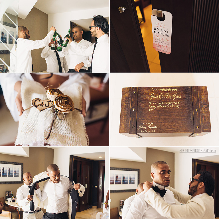 hard rock hotel groom prep photos