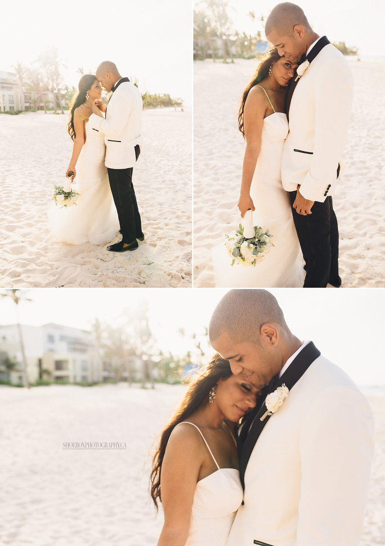 wedding photos on the beach at huracan cafe punta cana
