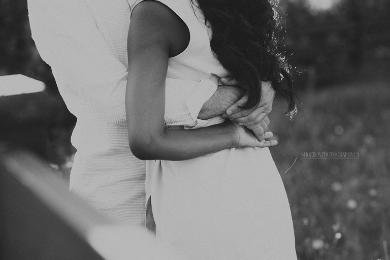 holding hands engagement photo