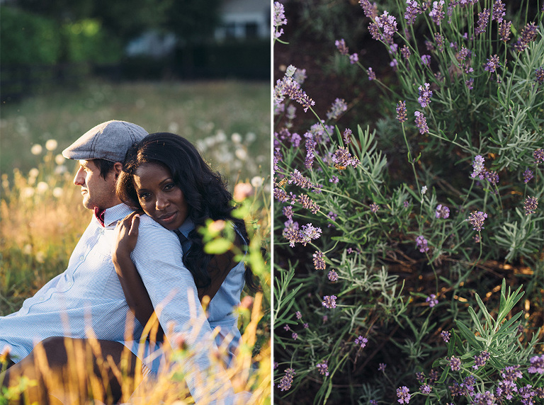 lavender flower engagement photo
