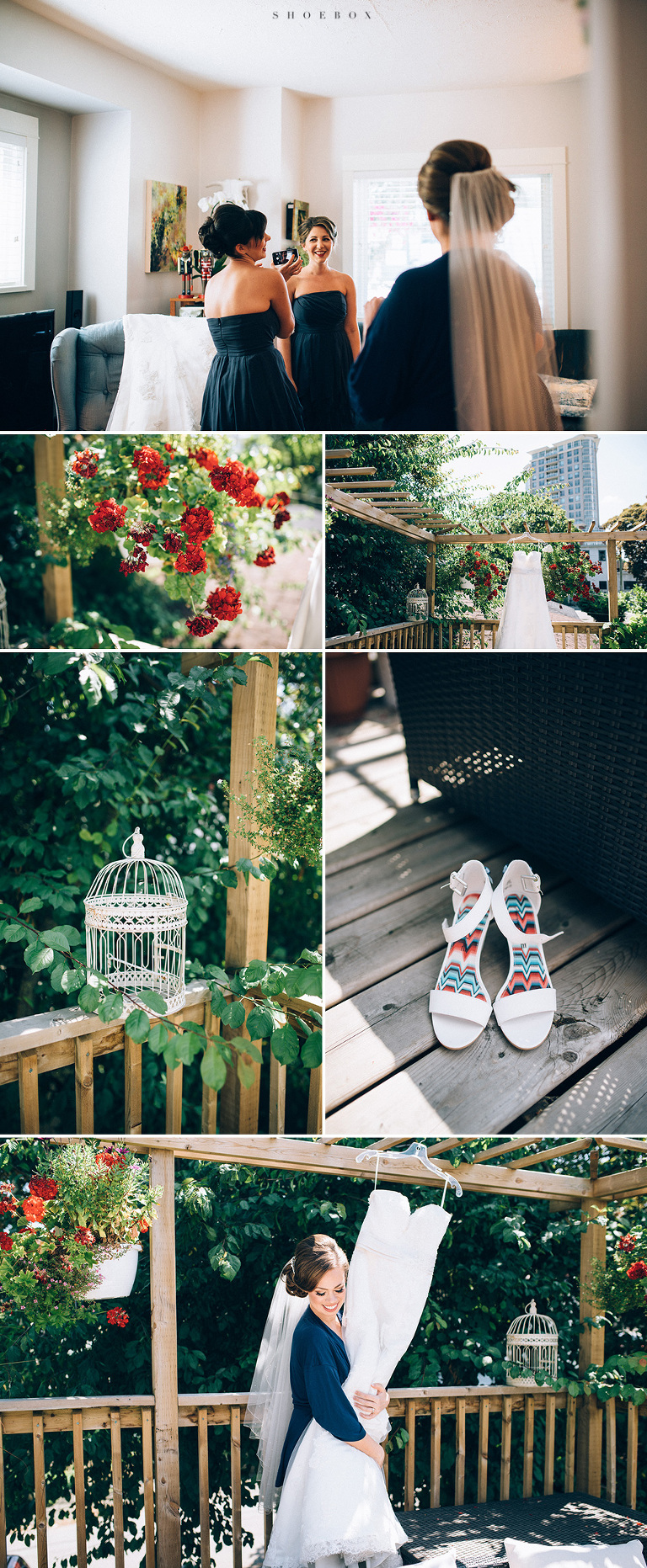 wedding dress and shoes