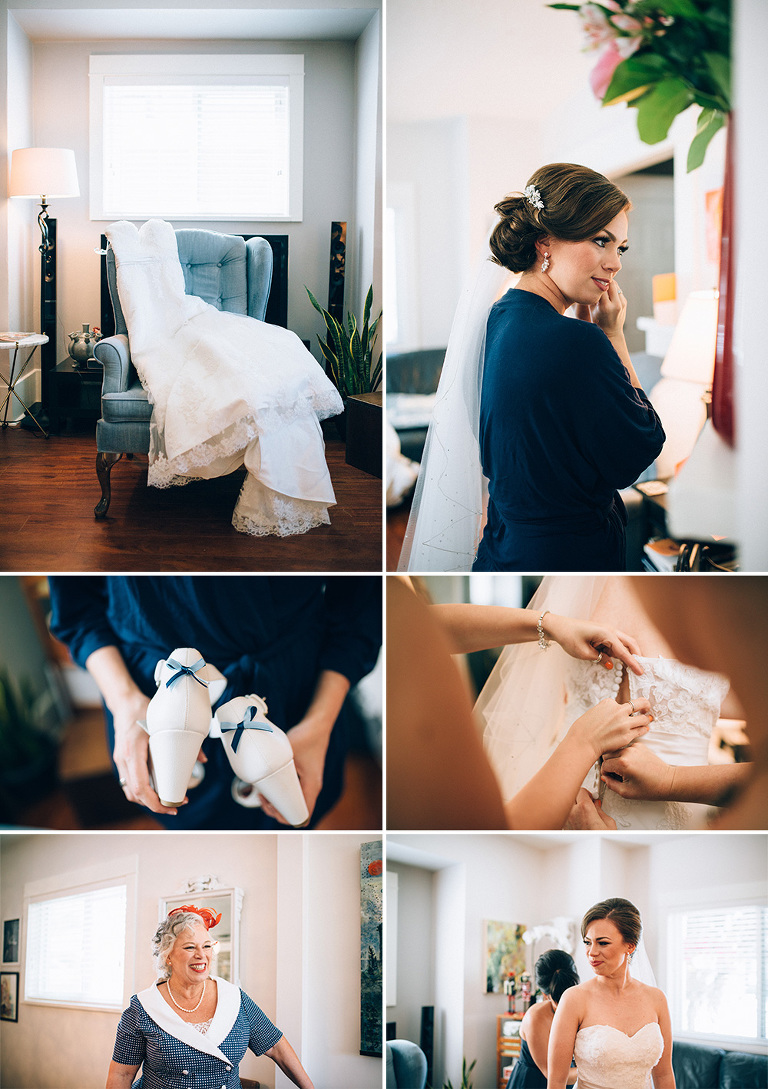 bride prep photos in home