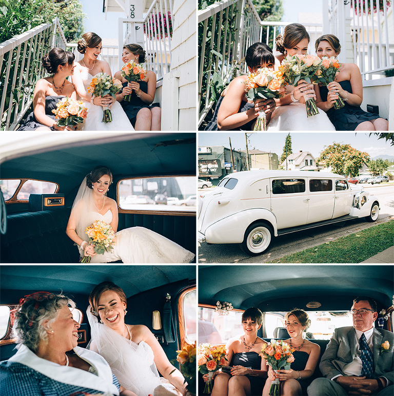 wedding party on the way to the ceremony