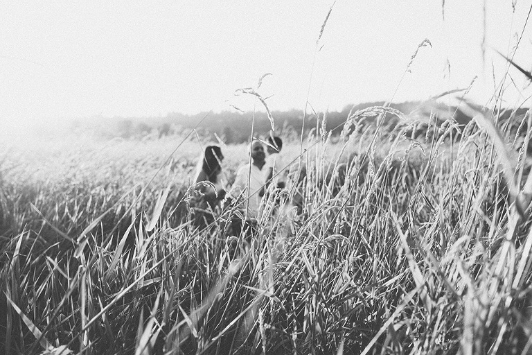 black and white family photo