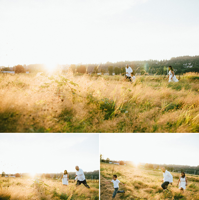 family photos in a field