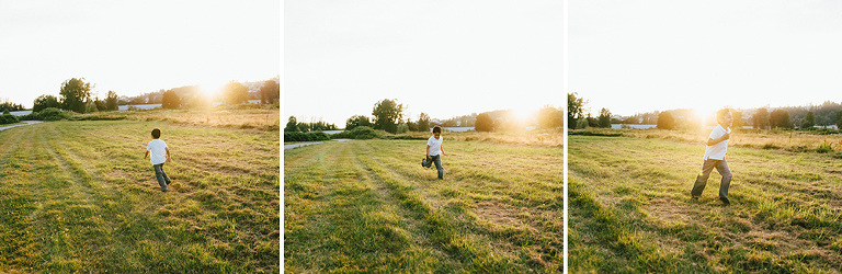 little boy running family photo