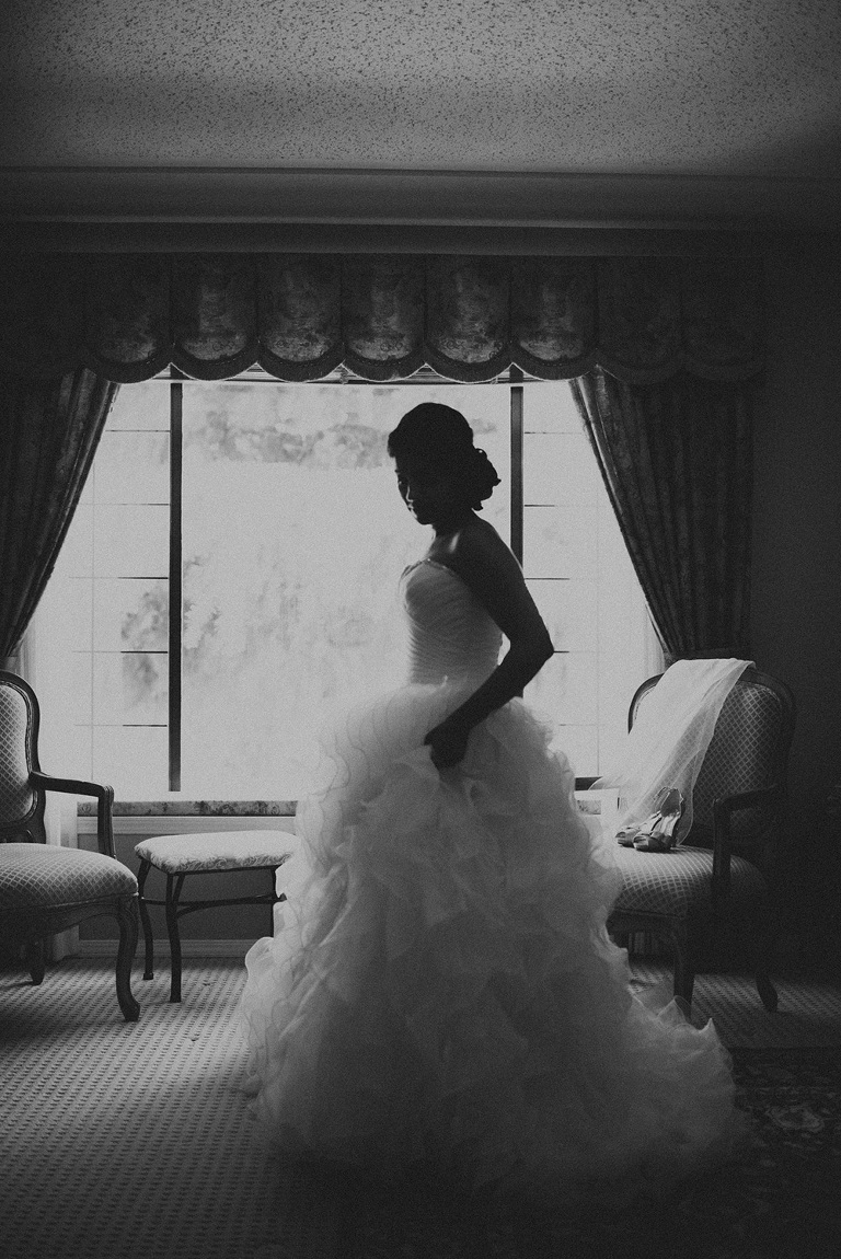 beautiful bride silhouette