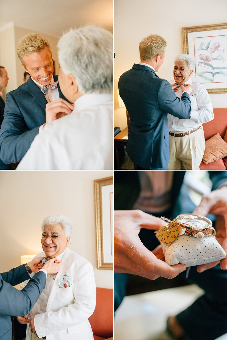 father of the bride getting ready