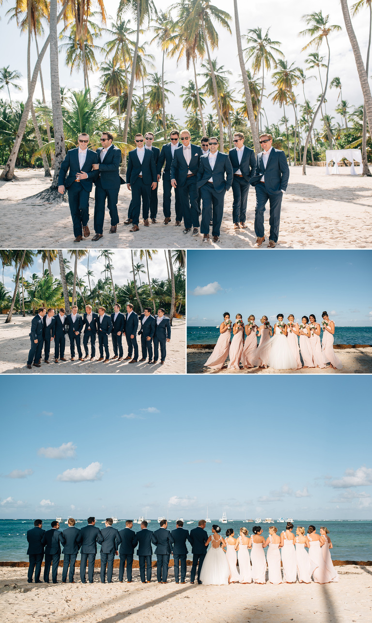 wedding party portraits jellyfish beach punta cana