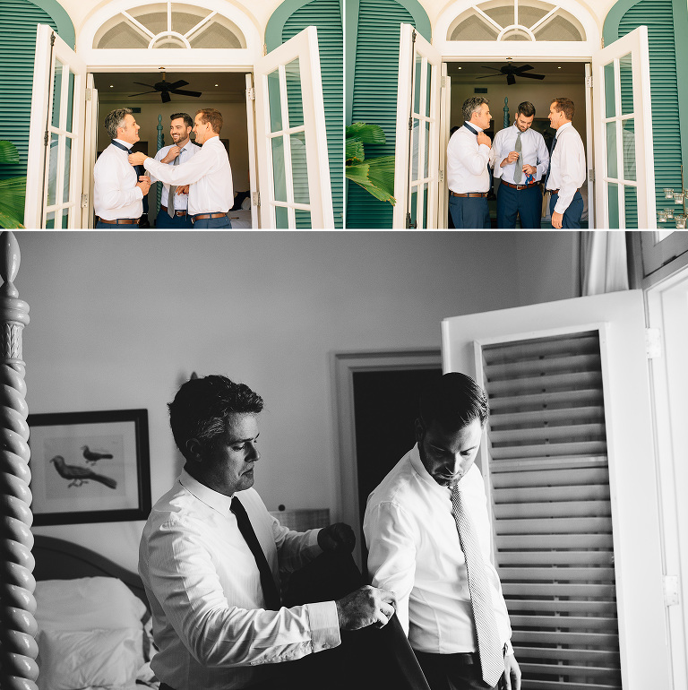 groom getting ready for the ceremony