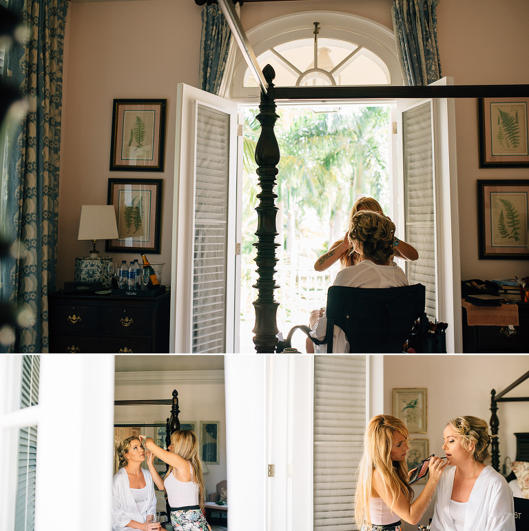 bride getting hair and makeup done anna nuet