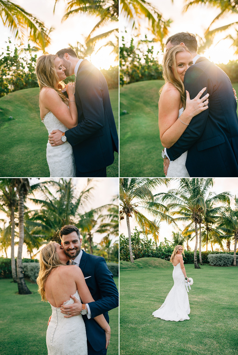 sunset photos of the bride and groom