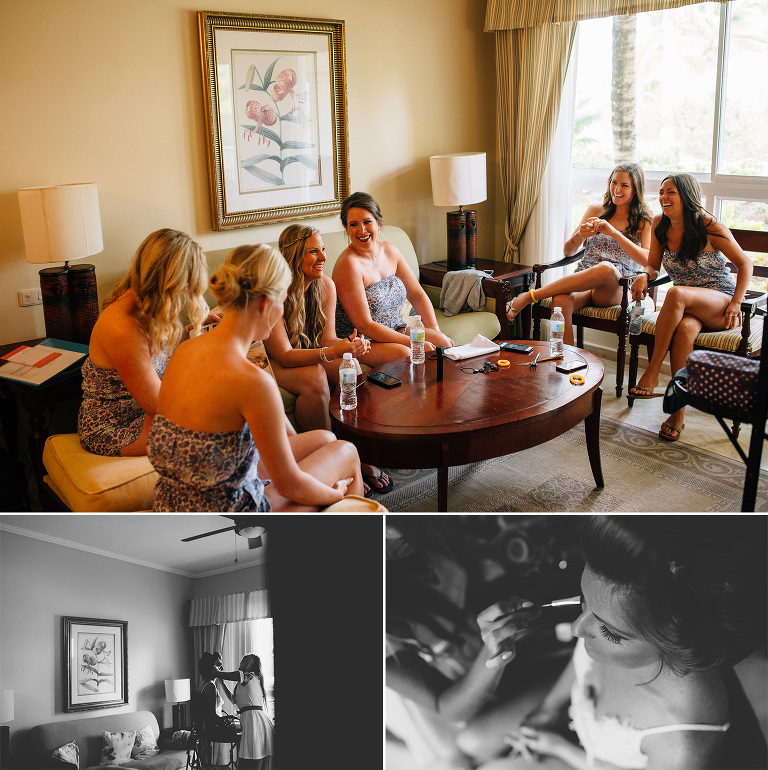 bridal party getting ready melia caribe punta cana