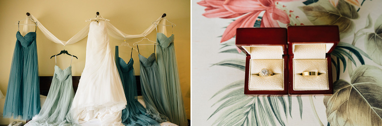dresses and rings