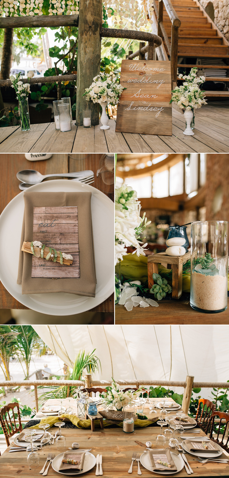 rustic seaside inspired decor by vals weddings punta cana