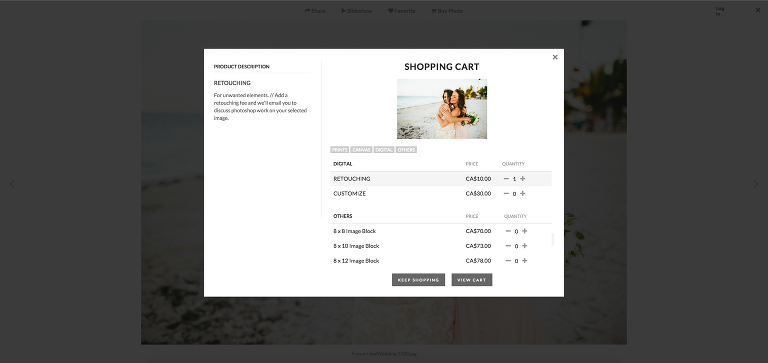 select our retouch option to remove unwanted elements in a photo