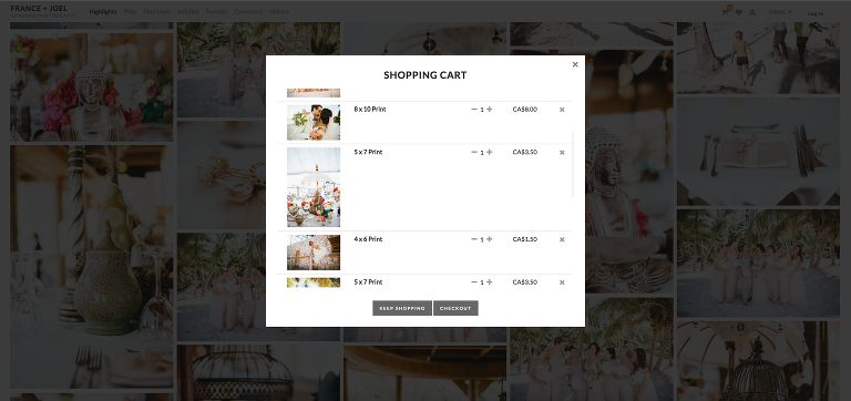 when finished, just check out and your prints come directly to your doorstep