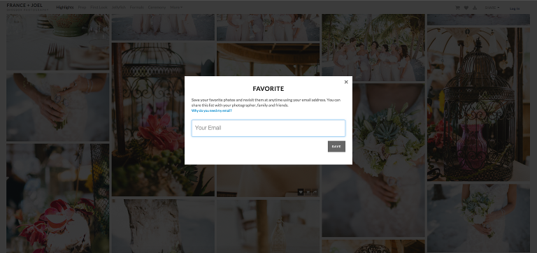 enter your email address to save your favorites list