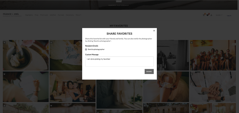 you can also email your favorites to your photographer for inclusion in your album