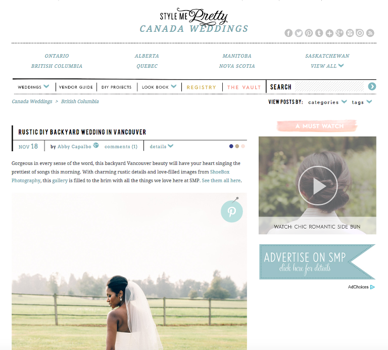 Style Me Pretty Canada Feature Shereen Olivier 2014