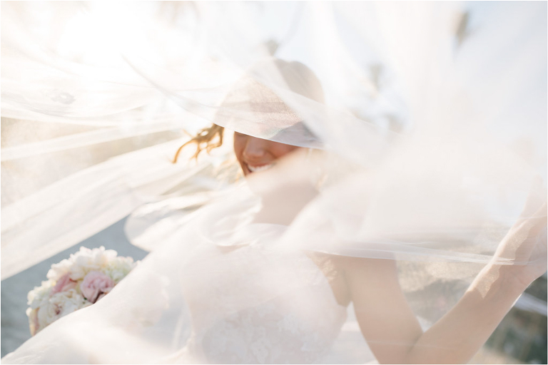 bride playing with her veil