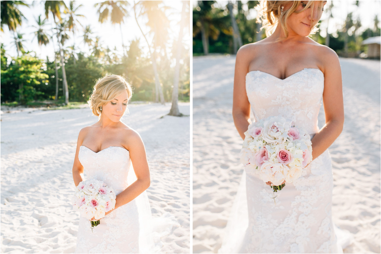 gorgeous bride portraits on the beach