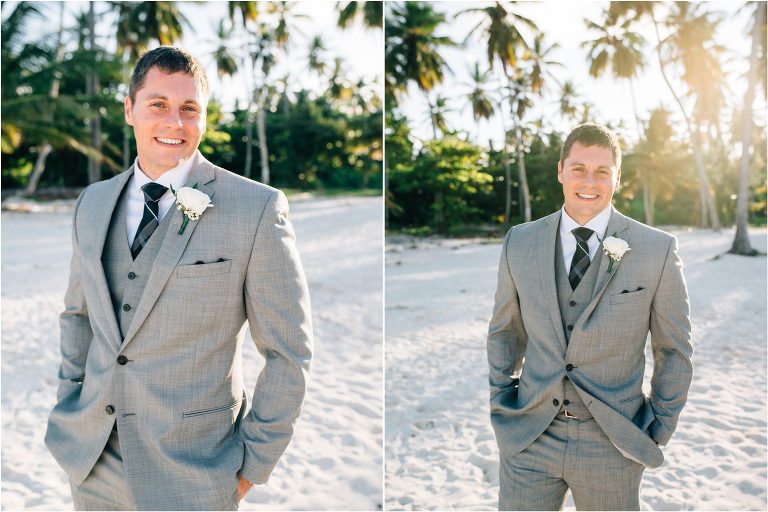handsome groom portraits on the beach
