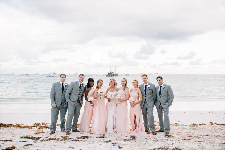 wedding party portrait ocean