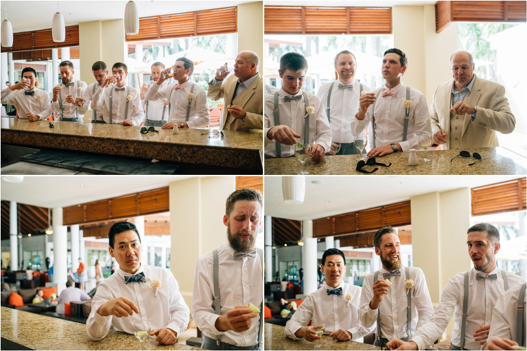 grooms party tequila shots