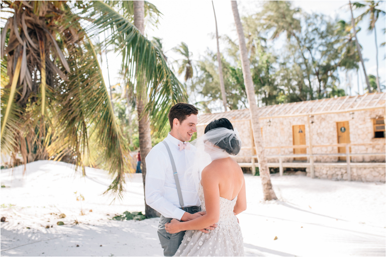 bride and groom first look