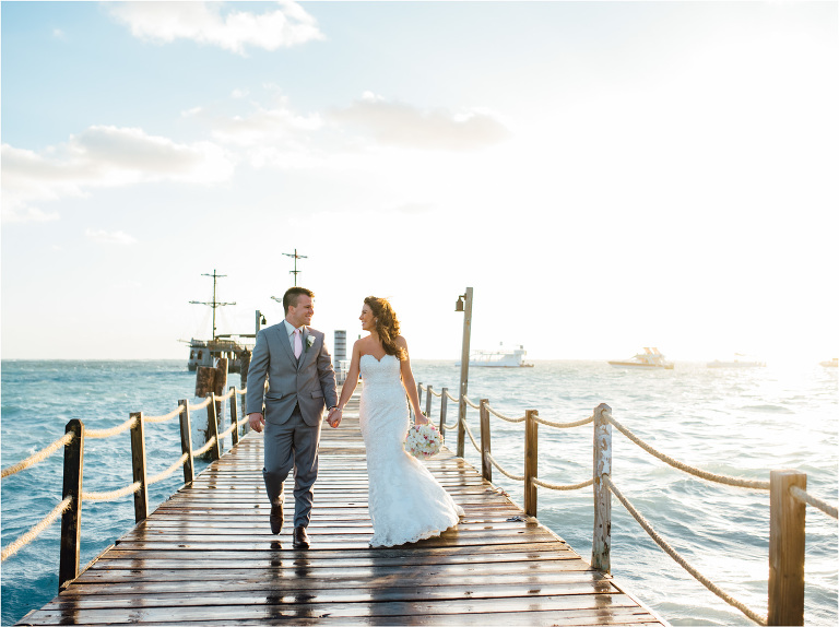 sunrise wedding portraits pier