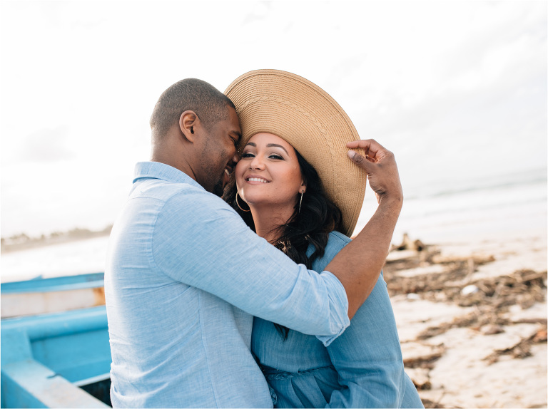 cute engagement portrait on the beach