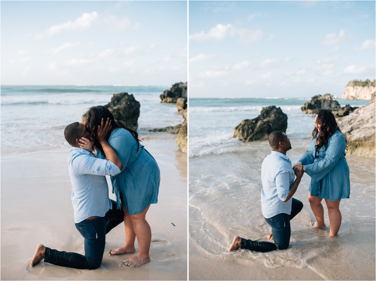 proposal on the beach dominican republic shoebox photo