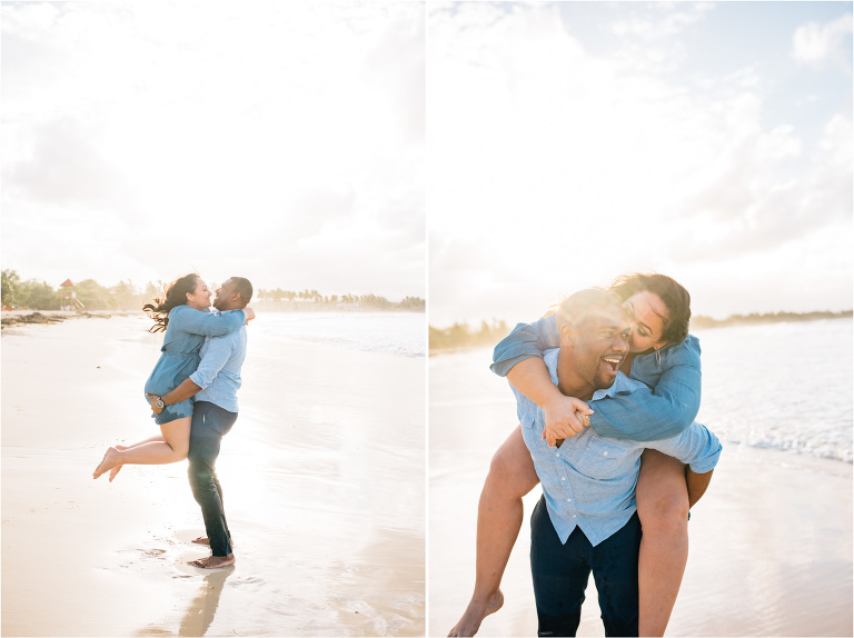 hold me babe beach engagement session Dominican Republic
