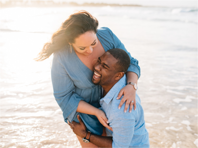 laugh with me babe beach engagement session shoebox photography