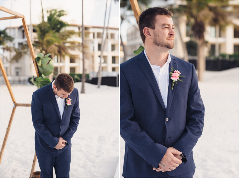 grooms reaction to bride walking down aisle