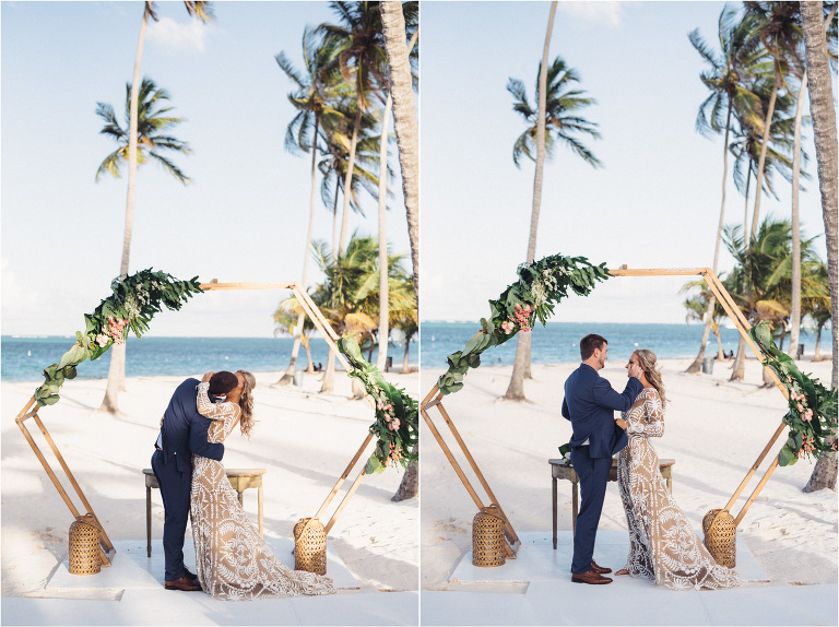 wedding ceremony jellyfish punta cana first kiss