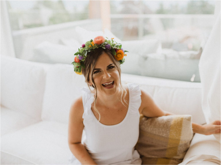 bride and flower crown hippie bride