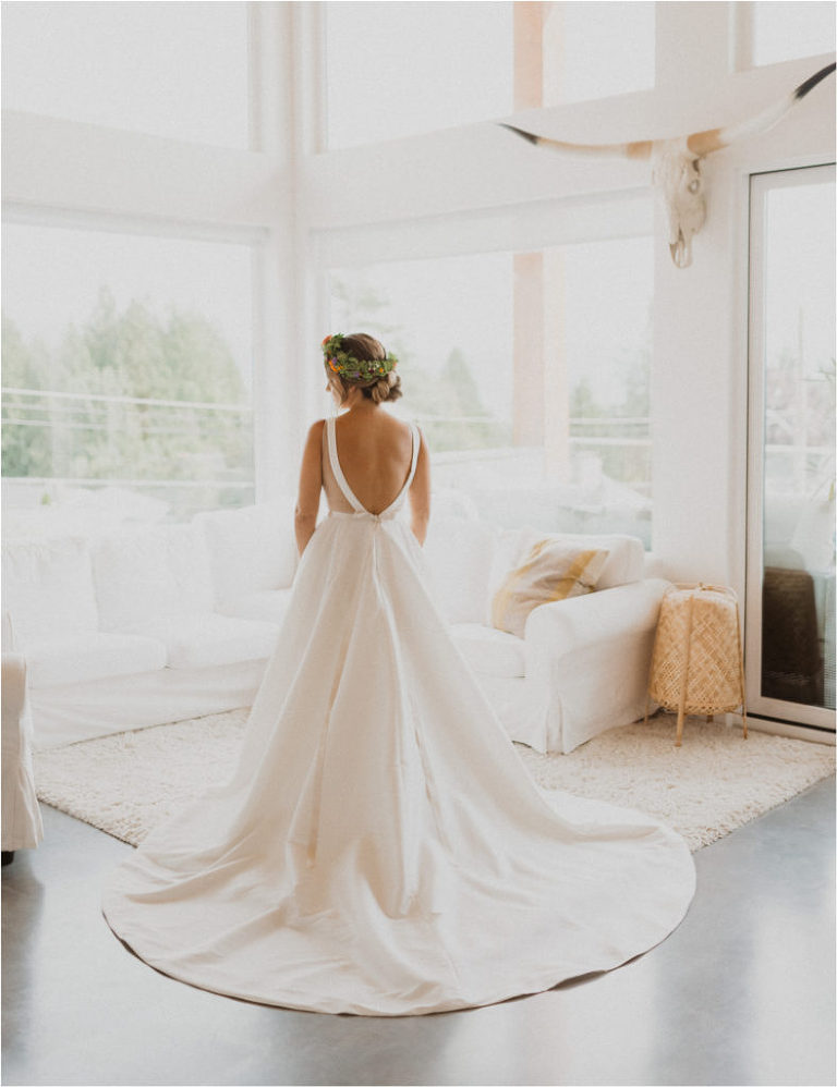 wedding dress back detail shot