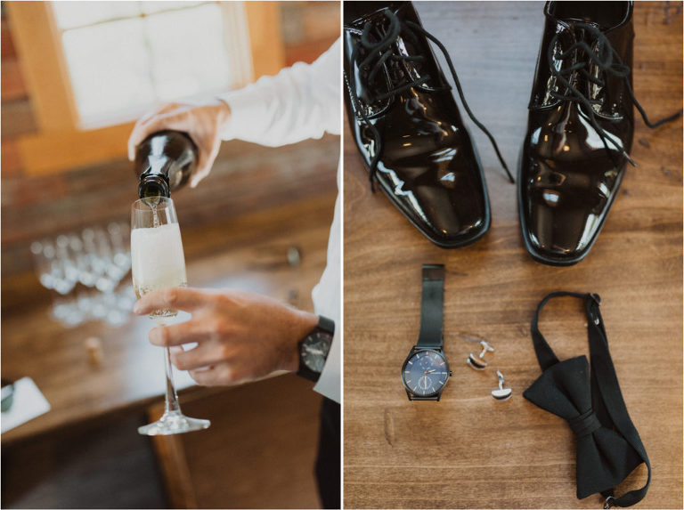 wedding day champagne grooms details okanagan winery wedding naramata bc penticton bc red rooster